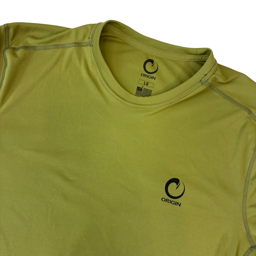 Origin USA Performance Shirt Mens Large Olive Green brrr Cooling Tactical Tee